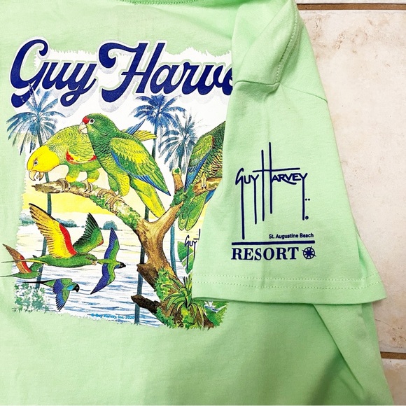 Guy Harvey’s Resort Women’s Aqua Green Parrot T Shirt Size XL - Picture 4 of 6
